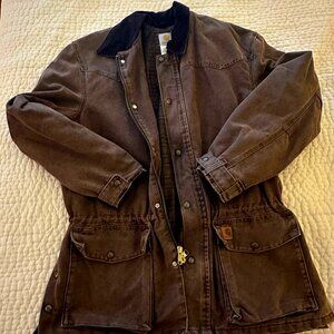 Carhartt C52 CHT Chestnut Brown Blanket Lined Chore Jacket Barn Coat Size L